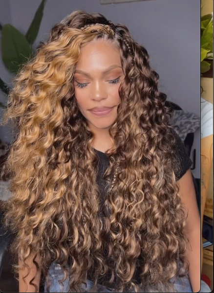 LUX BRAIDING EXTENSION- Loose curl (Gold and Honey brown mix)